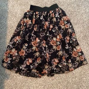 Floral midi skirt